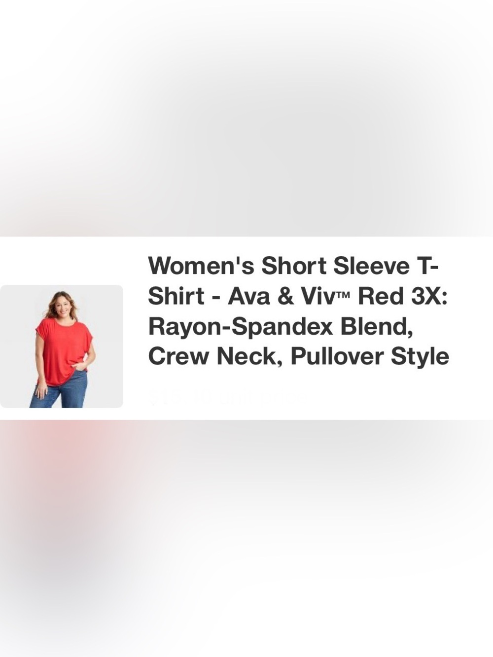 Ava & Viv Coral-Red Short Sleeve Crewneck Tee